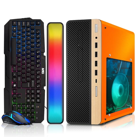 Restored HP Half Light Desktop Computer PC Phoenix Intel i5, 16GB RAM, 1TB SSD, RGB KBM with AI Copilot, WiFi, RGB Sounbar, Windows 11