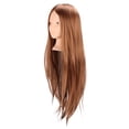thumbnail image 2 of Cabeza de maniquí de pelo largo de color marrón claro para práctica de peluquería, cosmetología, cosmetología, 2 of 14