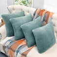 thumbnail image 2 of Home Soft Things Faux Fur Throw Pillow Cover 4 Piece Set-Teal - 20" x 20", 2 of 9