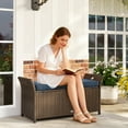 thumbnail image 2 of Outsunny 2-In-1 Patio Wicker Storage Bench 29 Gallon Storage Box Navy Blue, 2 of 10