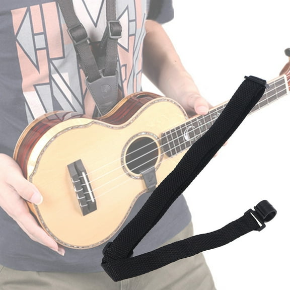 Raindrops Adjustable Universal Ukulele Shoulder Strap Black Instrument Belt for Ukulele Players 1 Piece