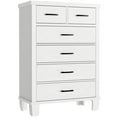 thumbnail image 5 of DSstyles Dresser with 6 Drawers for Bedroom, Vintage Design Wood Drawer Dresser Chest of Drawers for Closet, Living Room, Hallway, Kids Bedroom (White), 5 of 8