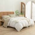 thumbnail image 2 of BESTOUCH Sheet Set 100% Washed Cotton Linen Feel Super Soft Comfortable Chic Lightweight 4 Pcs Home Bedding Set Almond Milk Grey Full, 2 of 4