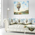 thumbnail image 3 of Designart Hot Air Balloon Illustration - Abstract Throw Pillow - 16x16, 3 of 5