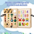 thumbnail image 3 of Tabla de juguete Montessori Busy Board Sabdrau de madera con LED de 1 a 3 años, 3 of 7