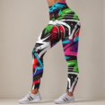 thumbnail image 6 of COMVALUE Women's Leggings - Full Length Bright and Neon Paint Splatter, Rainbow, and Patterened Leggings for Women Green Size XL, 6 of 6