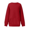 thumbnail image 4 of Breezora Chandail à Capuchon à Poche Surdimensionné pour Femmes, Col Rond, Chandail Décontracté Confortable, Taille P, Rouge, 4 of 5