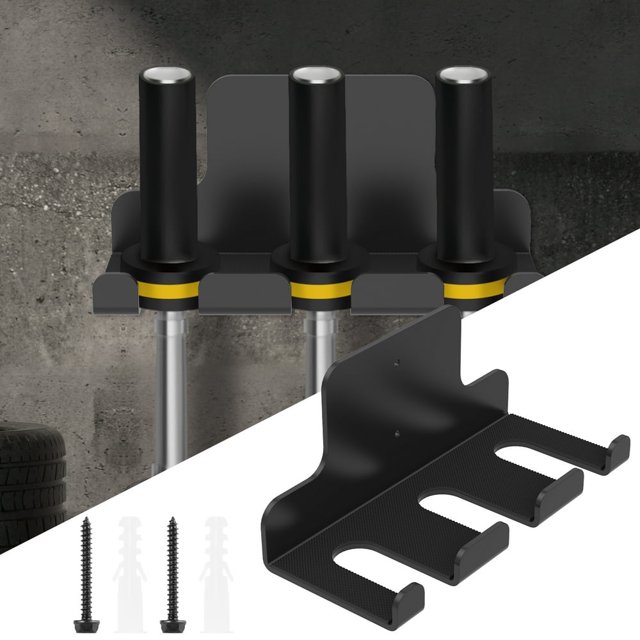 HLONK Steel Coated Wall Barbell Holder With Rubber Pad Sturdy Space Saving Vertical Barbell Storage Rack Interspaced Easy To Install Barbell Hanger for Home Garage Gym