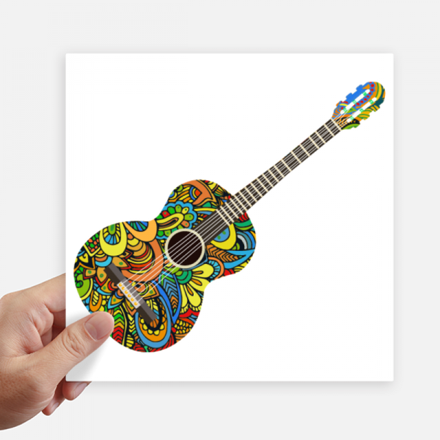 Guitar Music Instrument Pattern Design Sticker Tags Wall Picture Laptop Decal Self adhesive
