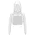 thumbnail image 4 of YIZYIF Girls Long Sleeve Cropped Hoodie Long Sleeve Mesh Tops for Modern Jazz Street Dance Performance, 4 of 5