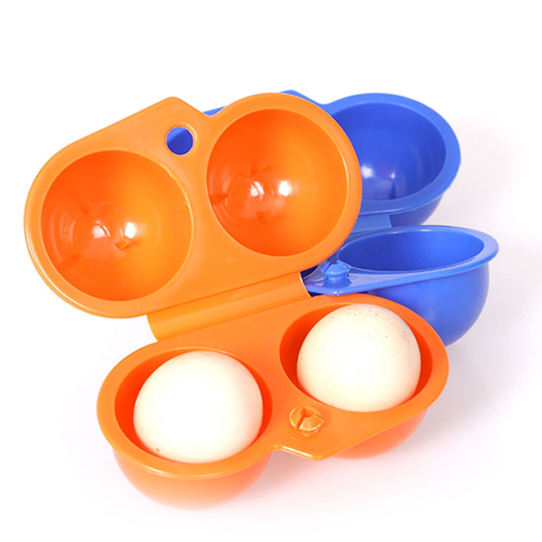 Household Foldable 2 Eggs Container Holder Storage Case Carrier Blue