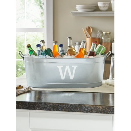 Personalized Galvanized Initial Beverage Tub or Tub with Stand