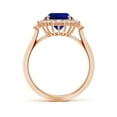 thumbnail image 2 of ANGARA Oval Lab Grown 3.3 Ct Blue Sapphire Halo Engagement Ring for Women in 14K Rose Gold (Size-10x8mm) | September Birthstone, Anniversary, Jewelry Gift for Women | Lab-Grown Blue Sapphire Ring, 2 of 8