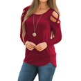thumbnail image 2 of Camiseta Mujeres Strappy Hombro Fruncido Topangas Largas Blusa Ajuste Túnica S Baoblaze  blusa tops hombro frío, 2 of 8