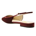 thumbnail image 2 of FSJ Women Comfort Square Closed Toe Slingback Flats Shiny Two Toned Flats Sandals Slip On Block Low Heel Office Fashion Dressy Shoes Size 5 Red, 2 of 4
