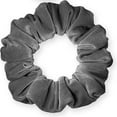 thumbnail image 3 of Velvet Scrunchies Jumbo Size Plush Big Ponytail Holders Thick Braided Locked Hair Big Made in the USA Gray, 3 of 7