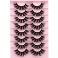 thumbnail image 2 of Half Lashes Natural Look Wispy False Eyelashes Mink 3/4 Corner Lashes Clear Band Fake  7 Pairs Multipack by Eefofnn, 2 of 14