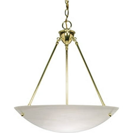 Polished Brass Medium Bowl Pendant Replacement for 60/372 3 LIGHT 23 INCH PENDANT ALABASTER GLASS BOWL POLISHED BRASS TRANSITIONAL ()