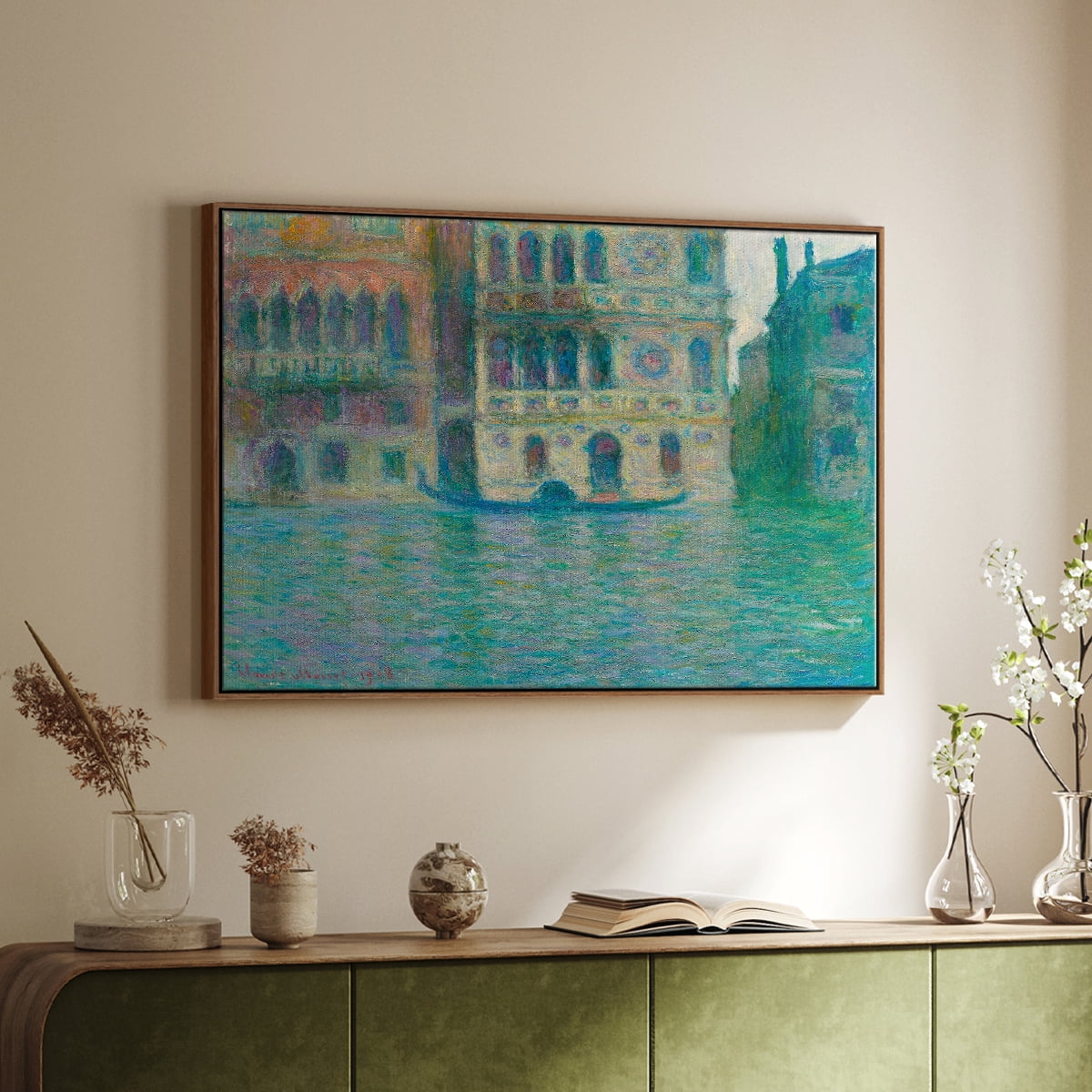Vintage Landscape-CL By Wexford Home Framed in Walnut Wood Gallery Wrapped Canvas 25 in. x 37 in.
