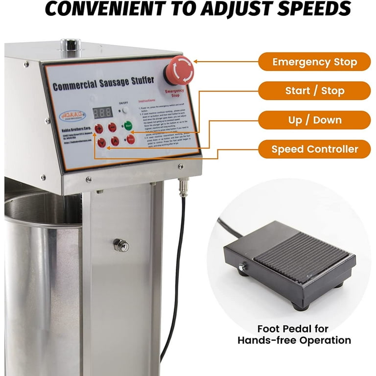Hakka 22LB Electric Sausage Stuffer Stainless Steel and Vertical Commercial Sausage Maker