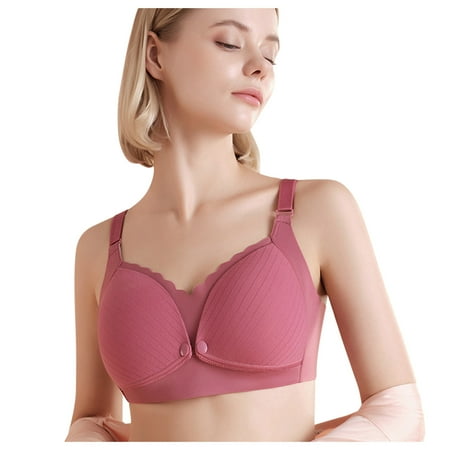 

Women Gathered Underwear Maternity Feeding Bra With Front Buckle