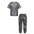 thumbnail image 2 of Zaldita Boys Girls Hip Hop Outfit Tracksuit Kids Shiny Metallic Shirts and Street Pants Bottoms Set Black 7-8, 2 of 5