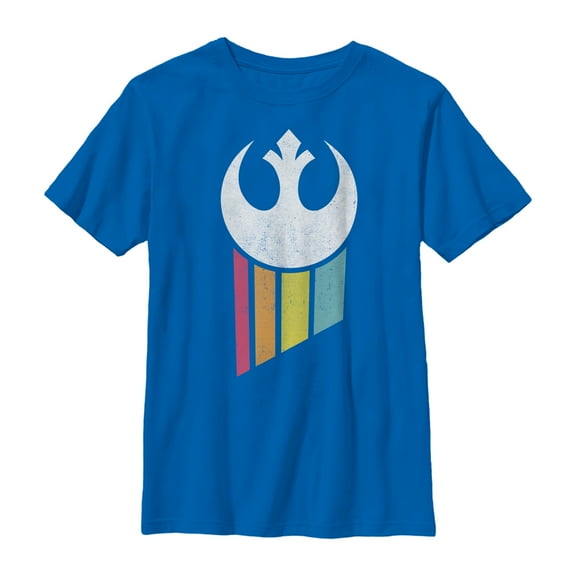 Boy's Star Wars Rebel Rainbow Emblem Graphic Tee Royal Blue X Large