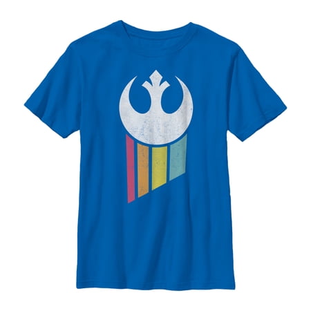 Boy s Star Wars Rebel Rainbow Emblem Graphic Tee Royal Blue Small