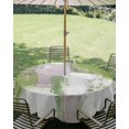 thumbnail image 3 of Outdoor Tablecloth with Umbrella Hole Zipper Sage Green Round Tablecloth 54" Waterproof Outside Table Cloth Modern Geometric Grey Oil Painting Abstract Patio Table Cover Tablecloths for Picnic Party, 3 of 8