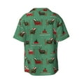 thumbnail image 2 of Xecao offers the Christmas Dachshund for Men's Casual Short-sleeved Shirt, a button-up collared shirt with a pocket, perfect for beach vacations and yacht travel in the Small size., 2 of 7