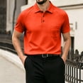 thumbnail image 6 of Men's Breeze Polo Shirts Beer Belly Breeze Short Sleeve Wear Collared Textured Shirt Stretchy Quick Dry Casual Golf,Saffron,4XL, 6 of 6