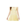 thumbnail image 2 of Taylor Women's Two-Tone Lace Handkerchief-Hem Dress Yellow Size Medium Regular, 2 of 3