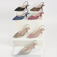 thumbnail image 2 of Chic & Comfortable All-Season Kitten Heels with Sparkling Rhinestones, Pointed Toe, and Breathable Mesh Design Shoes for Women Girls, 2 of 3