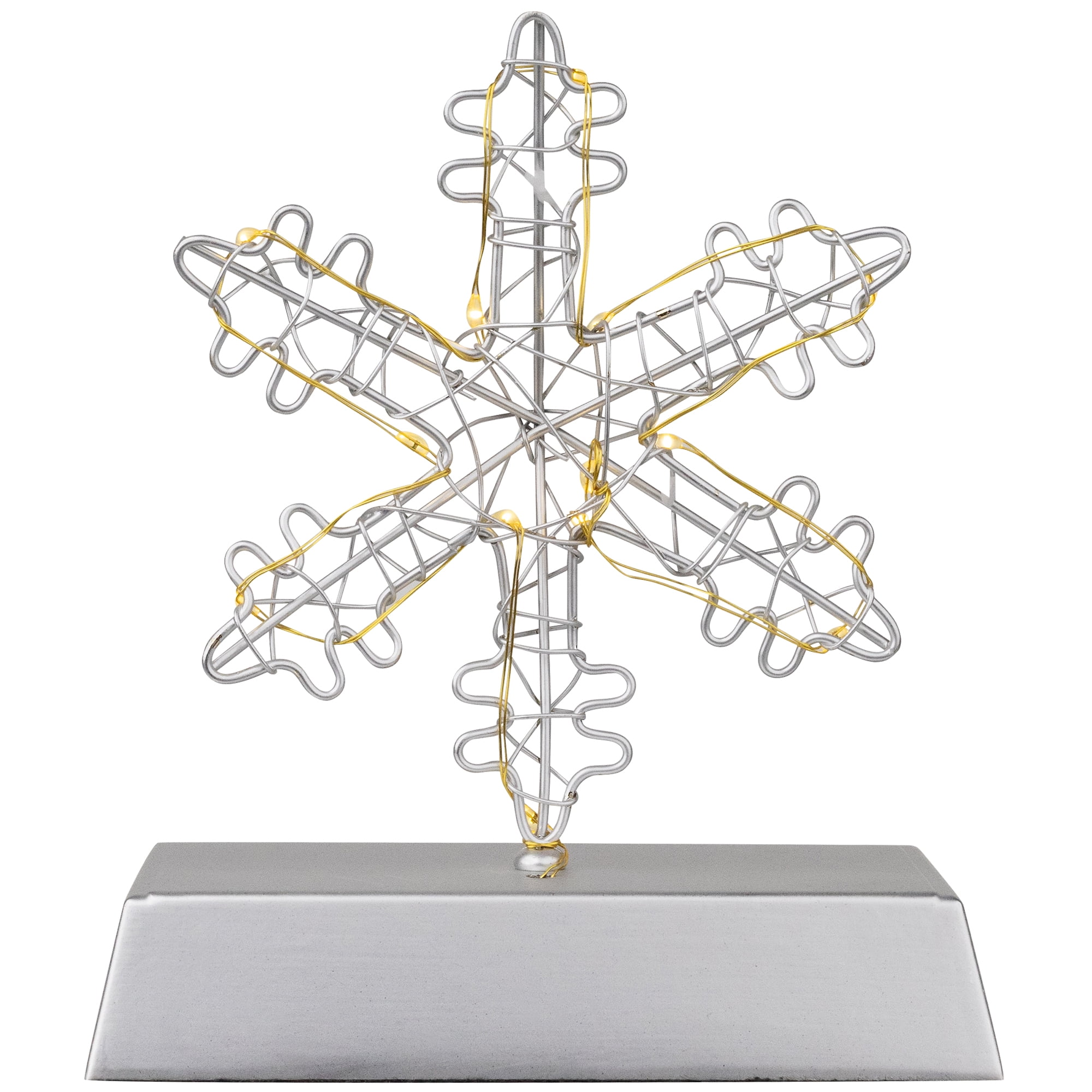 7.5" LED Lighted Silver Wired Snowflake Christmas Stocking Holder