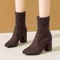 thumbnail image 2 of Elegant Women's Mid Calf Boots for Casual Outfits Featuring Suede Material Round Toe and Block Heel Ideal for Autumn and Winter Comfortable On Design for Versatile Use, 2 of 9