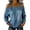 Blue, variant on Women's Off-Shoulder Denim Shirt, Long Sleeve Button Strap Design Casual Top with Adjustable Straps, Retro Style Blouse for Daily Wear and Street Fashion Black M