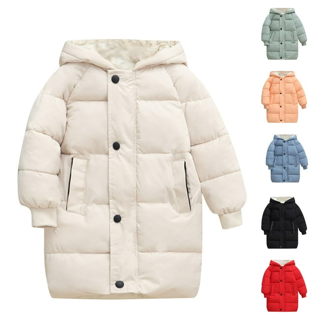 QIPOPIQ Girls and Toddlers' Heavyweight Hooded Puffer Jacket Clearance