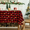 thumbnail image 3 of Christmas Tablecloth 60×60 Inch, Holy Nativity Red Buffalo Plaid Washable Table Cover for Party Picnic Dinner Decor, 3 of 5