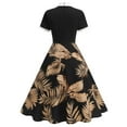 thumbnail image 3 of Women Vintage 1950s Swing Dress 50s Retro Hepburn Style Halterneck A-Line Dresses, 3 of 7