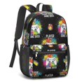 thumbnail image 2 of Game Controller Black Pattern 17" School Backpacks for Teens,Waterproof Oxford Fabric,S-Shape Padded Straps for School,Travel,Hiking,Camping, 2 of 6