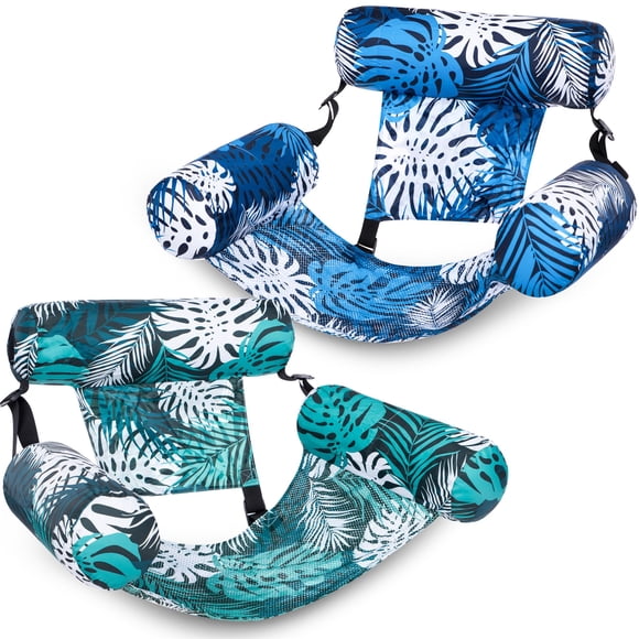 Joyfy 2 Paquets Flotteurs de Piscine Chaises Adulte, Chaises Longues Flottantes Gonflables, Nouilles de Piscine Gonflables pour Adulte Usage Intensif, Chaise Flottante pour Fête Été Eau Plage Lac Plaisir