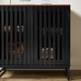 thumbnail image 4 of Cabinet with Slatted Grille Striped Door, Modern Style Cabinet, High-Quality MDF and Metal Leg, 4 of 6