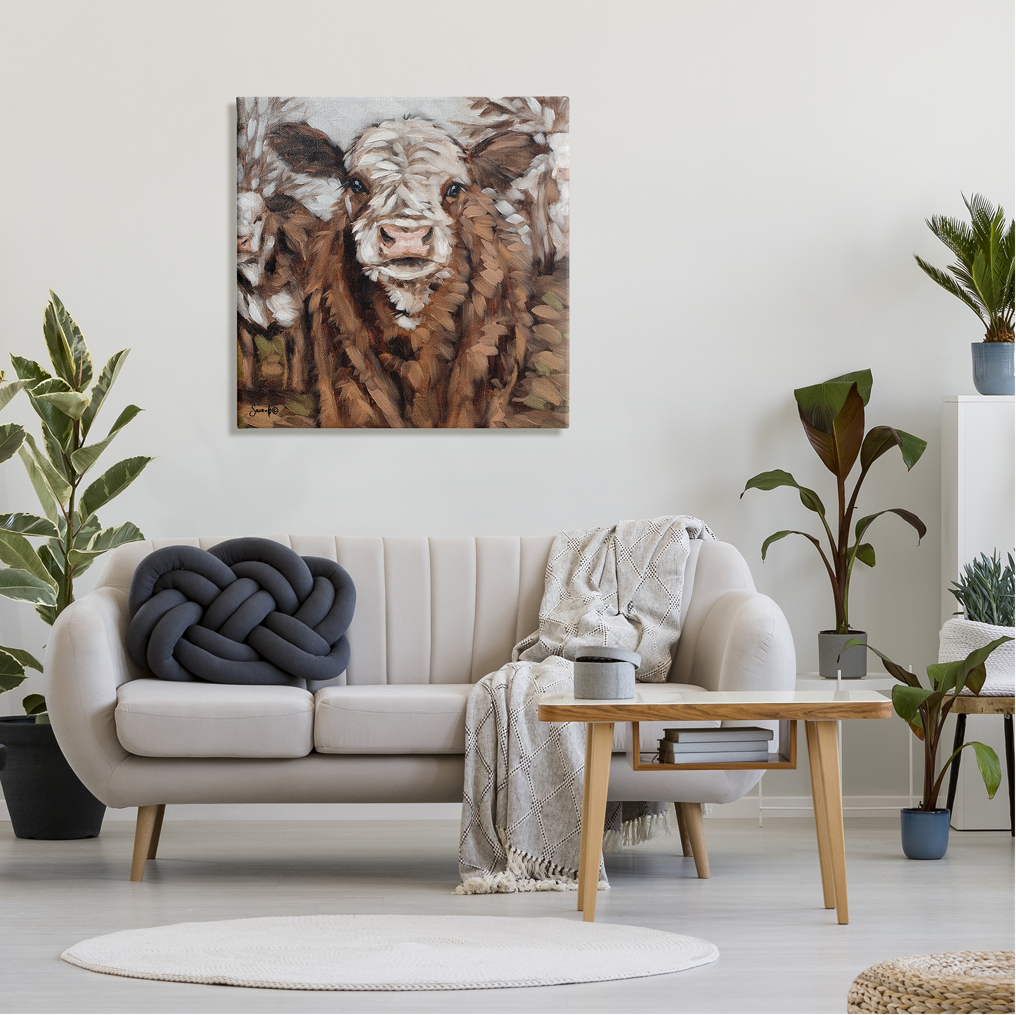 Stupell Country Cattle Traditional Painting Animals & Insects Painting Gallery Wrapped Canvas Print Wall Art