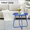 thumbnail image 2 of Hofitlead Outdoor Side Tables, Anti-Rust Metal End Table,Small Patio Table Round End Table Outdoor Table for Garden Balcony Yard , Blue, 2 of 8