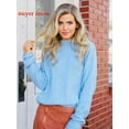 thumbnail image 5 of BERTHMEER Oversized Sweaters Womens Blue Turtleneck Sweaters for Women Long Sleeve Pullover Sweaters Turtle Necks Tops Vintage Wool Sweaters, 5 of 11
