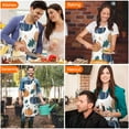 thumbnail image 4 of Fall Leaves Pumpkin Apron-Garden Aprons for Women with Pockets-Cotton Linen Waterproof Kitchen Cooking Gardening Aprons Adjustable for Kitchen,Cooking,BBQ and Salon 33"x27", 4 of 7