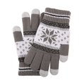 thumbnail image 1 of 1 Pair Cycling Gloves Three Fingers Touch Screen Sensitive Polyester Snowflake Pattern Gloves for Winter, 1 of 10