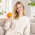 thumbnail image 7 of Round Pill Organizer Orange Plastic 7 Compartment Portable for Daily Travel and Purse, 7 of 7