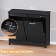 thumbnail image 2 of FANRAL Tilt Out Trash Can Cabinet for 2 Bins,Hidden Recycle Garbage Enclosure with Negative Ion & Ozone Odor Control,Wooden Double Laundry Cabinet for Kitchen Bathroom Laundry Room, 2 of 8
