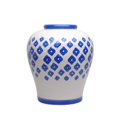thumbnail image 1 of Benzara BM161676 Appealingly Charmed Ceramic Vase, White & Blue, 1 of 1